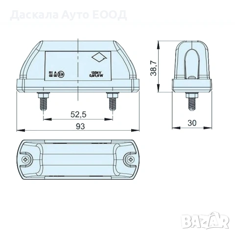 1бр. ЛЕД LED габарит вертикален червено бяло 12-24V , ПОЛША, снимка 4 - Аксесоари и консумативи - 29260654
