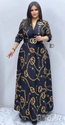 дълги рокли тип риза versace valentino garavani christian dior dolce gabbana louis vuitton , снимка 4 - Рокли - 50574326