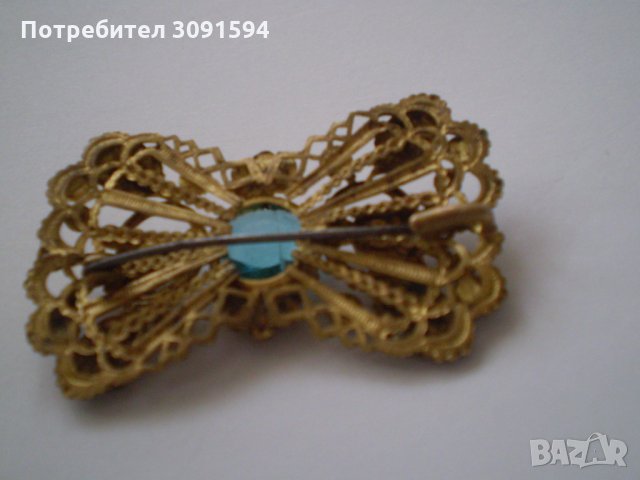 Винтидж брошка панделка , снимка 3 - Антикварни и старинни предмети - 34478069