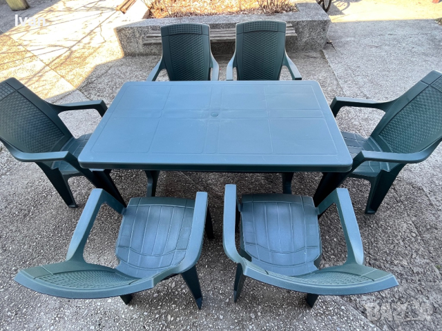 Градински комплект маса със столове 6бр ратан, снимка 2 - Градински мебели, декорация  - 44929171