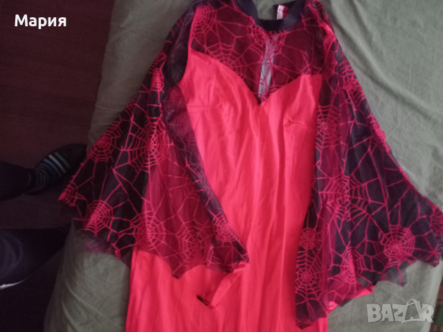 Хелоуин рокля паяжина с пелерина със светещи паяци Halloween n, снимка 3 - Други - 36401650