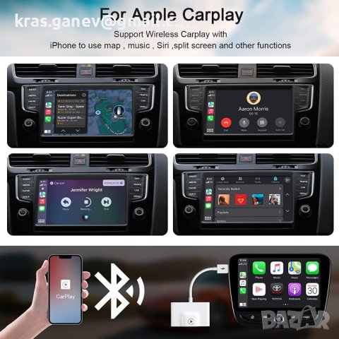 iPhone Wireless CarPlay Adapter, Wireless Carplay Dongle Convert Wired, снимка 6 - Аксесоари и консумативи - 40594684