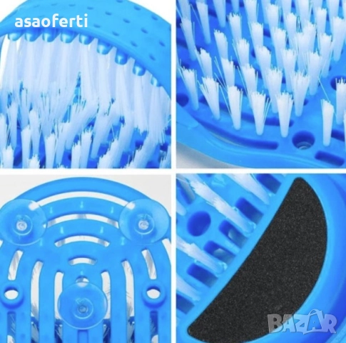 🦶 Ексфолиращ Чехъл за Баня – Масаж, Четка и Пемза (28 см) с Вакуум Залепване, снимка 3 - Масажори - 52560137