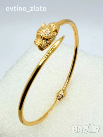 Златни гривни и пръстен ПАНТЕРА, снимка 8 - Гривни - 40607624