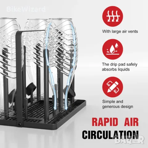 Rainsworth  Сушилник метален за 6 бутилки НОВ, снимка 5 - Други - 48541842