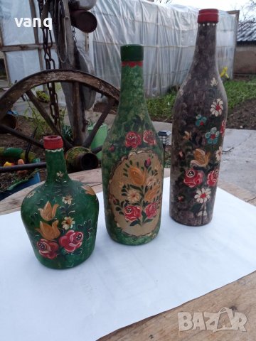 Лот рисувани бутилки, снимка 5 - Декорация за дома - 39554961