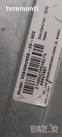 TCon BOARD,14Y_EF11_TA2C2LV0.1 40inc DISPLAY VES400UNDS-2D-N03, снимка 4 - Части и Платки - 41584112