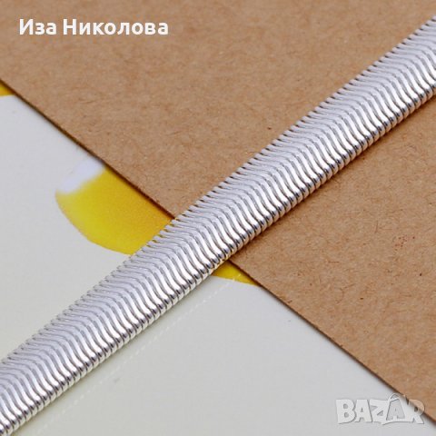 Сребърна гривна змийска оплетка, снимка 3 - Гривни - 39090385
