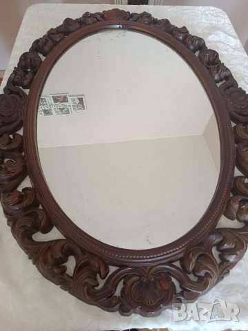 Огледало с полиуретанова рамка "Елипса"акантов лист  1981г., снимка 8 - Антикварни и старинни предмети - 39358869