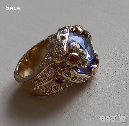 Versace-златен стар пръстен с естествени камъни, снимка 4 - Пръстени - 36039975
