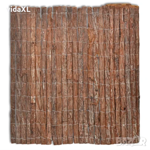 vidaXL Ограда от дървесна кора, 400x100 см（SKU:141604）, снимка 1