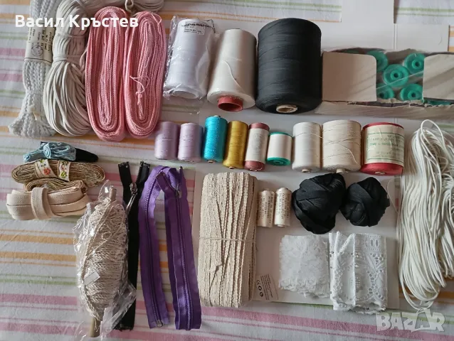 Кинкалерия 30 вида, Рапиди-капси, Макари, обущарски полирани, копринени за бродерия, зиг-заг гайтан