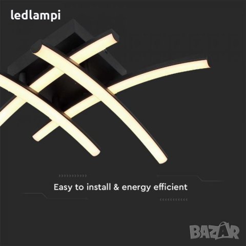 LED Плафониера 24W Черна Топло Бяла Светлина, снимка 3 - Лампи за таван - 41185877