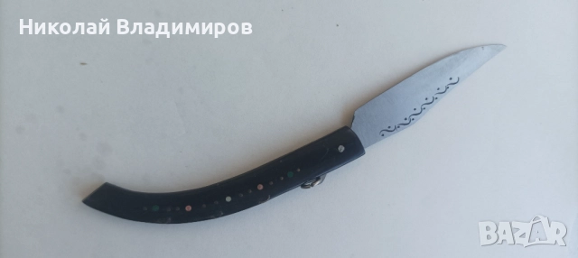 Нож ножче джобно българско рог старо сойка, снимка 2 - Ножове - 51818274