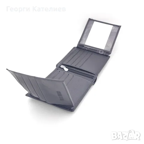 Портфейл и колан в черно от естествена кож а-Мъжки комплект Код на продукта:M-0036, снимка 3 - Подаръци за мъже - 48126344