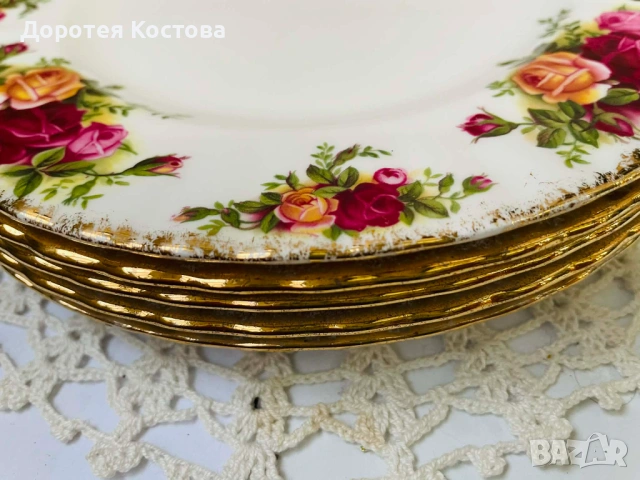 ROYAL ALBERT красиви чинии от Англия от костен порцелан, снимка 5 - Антикварни и старинни предмети - 53577955