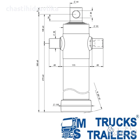 Хидравличен цилиндър DI NATALE & BERTELLI 3x790x095 2034F, снимка 3 - Части - 52319893
