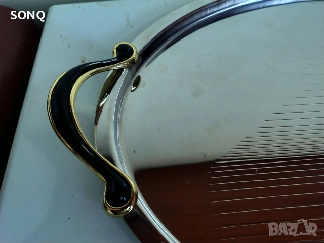 Прекрасен Позлатен Поднос 24К, снимка 3 - Антикварни и старинни предмети - 53456618