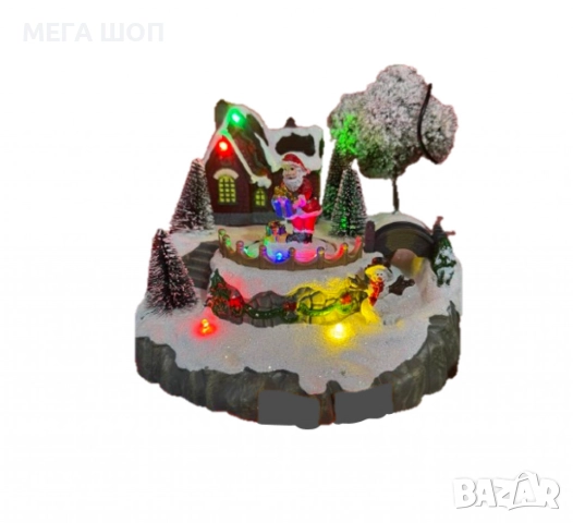 Коледна декорация Дядо Коледа в селото – Светеща празнична магия за вашия дом, снимка 3 - Декорация за дома - 52590043