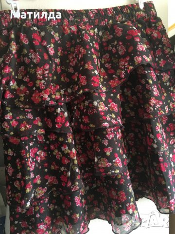 Пола 4 волана асиметрични коприна, снимка 3 - Детски рокли и поли - 33786493