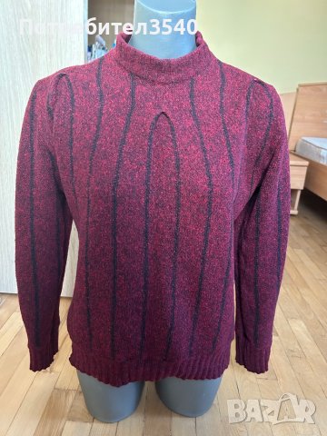 Тъмночервен дамски пуловер, снимка 2 - Блузи с дълъг ръкав и пуловери - 44198440