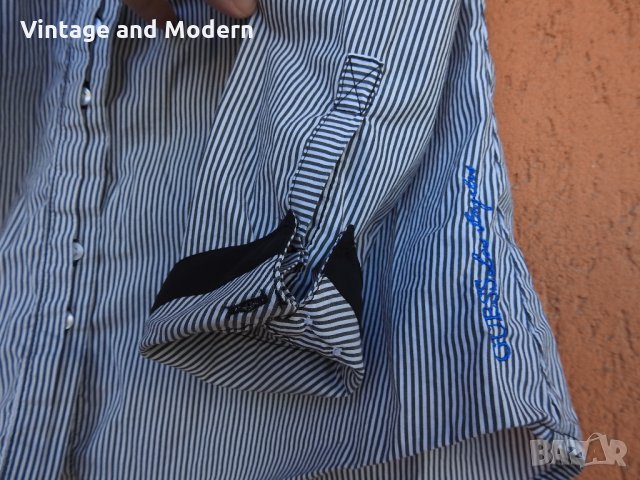 GUESS официална дамска риза сиво раирана оригинална (S), снимка 5 - Ризи - 34339256