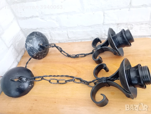 Стари лампи висящи от ковано желязо , снимка 10 - Антикварни и старинни предмети - 52484434