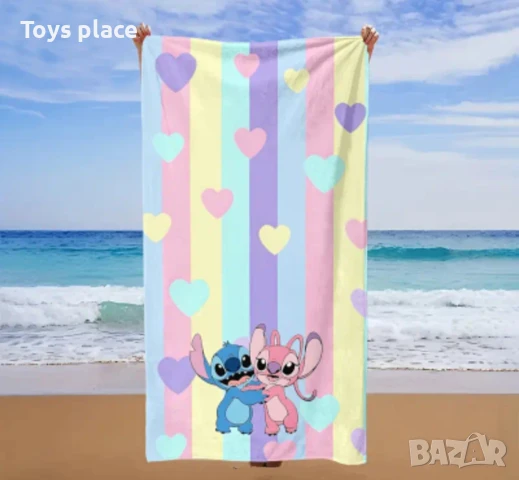 Красива плажна хавлия Лило и Стич Lilo and Stitch 