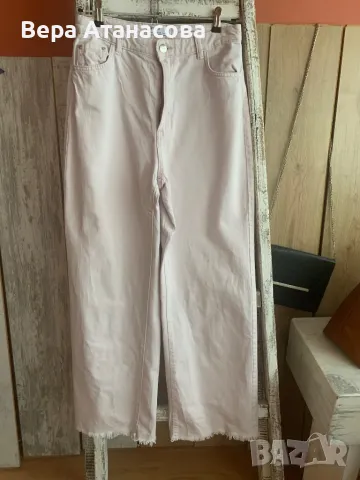 🌸 Дънки Divided с широки крачоли в бледо розов цвят🌸, снимка 2 - Дънки - 49742725