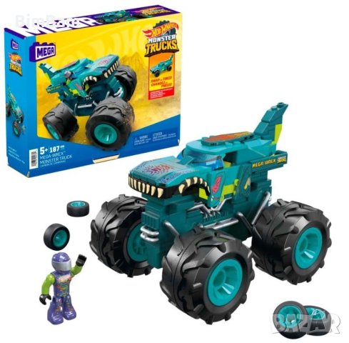 Конструктор Hot Wheels MEGA Monster Trucks - Mеga Wrex - бъги / 187 части, снимка 1 - Конструктори - 42635693