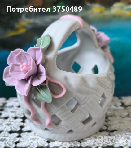 кошничка с рози и панделки , снимка 2 - Декорация за дома - 53699084