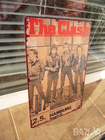 Метална табела музика The Clash пънк група рок китари концерт , снимка 2 - Декорация за дома - 49810699