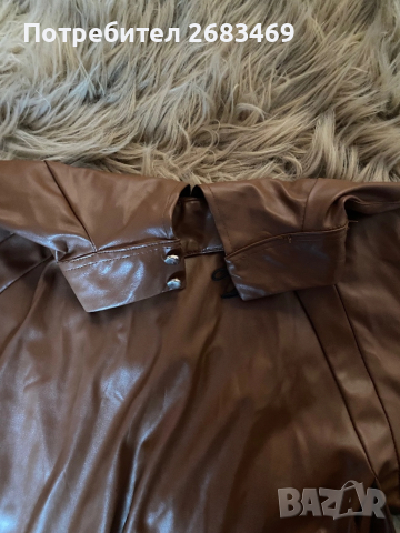 Кафява кожена рокля, снимка 3 - Рокли - 52839878