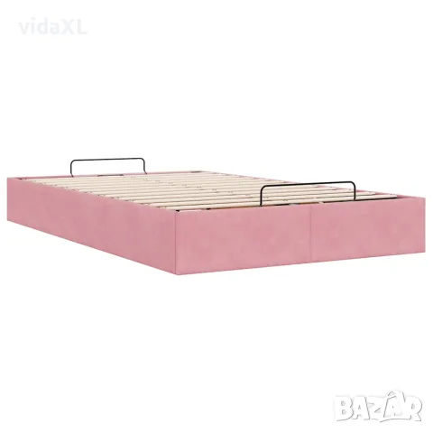 vidaXL Османска рамка за легло без матрак, розова, 120x200 см, кадифе, снимка 9 - Спални и легла - 56146969