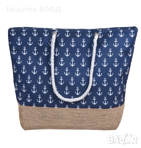 Плажна чанта, Син,  54x14x38см., снимка 2 - Чанти - 50655738