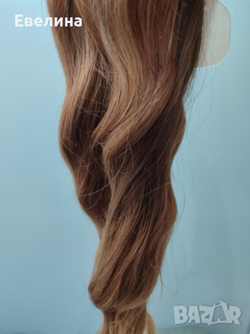 Дълга коса омбре перука с бретон висококачествен косъм, снимка 9 - Аксесоари за коса - 44526532