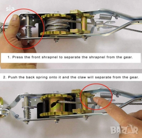 Ръчна лебедка, 4 тона, със стоманено въже, снимка 3 - Аксесоари и консумативи - 42732363