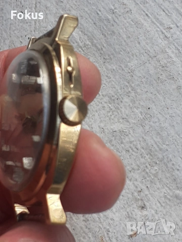 Мъжки механичен часовник Слава - 10 микрона позлата, снимка 3 - Антикварни и старинни предмети - 53267606