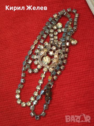 ПОСРЕБРЕНА АР НУВО ВИНТИДЖ ОГЪРЛИЦА КОЛИЕ с ИСКРЯЩИ ЮВЕЛИРНО ФАСЕТИРАНИ БОХЕМСКИ КРИСТАЛИ 99887, снимка 13 - Колиета, медальони, синджири - 37685841