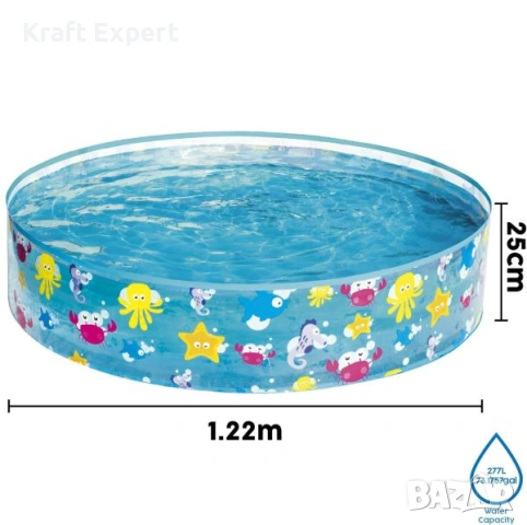 Детски кръгъл басейн Bestway 55028 Fill-N-Fun 122×25 см – твърди стени, снимка 2 - Водни спортове - 53698973