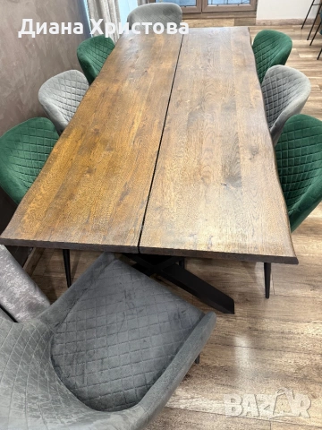 Трапезна маса с осем стола, снимка 2 - Маси - 53288419