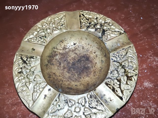 пепелник мед/месинг внос франция 11см 0803231624, снимка 6 - Антикварни и старинни предмети - 39930254