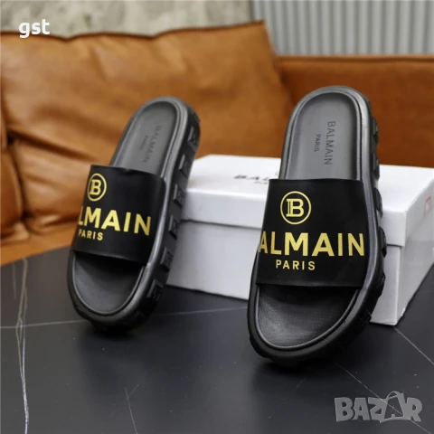 Редки Balmain Paris мъжки чехли дизайнерски , снимка 2 - Мъжки чехли - 51415954