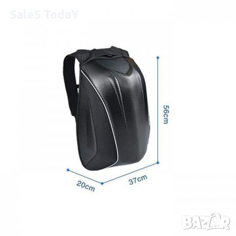 Раница за мотор, Аеродинамична, карбон, водоустойчива, твърд гръб, 56*37*20см., 30л.
