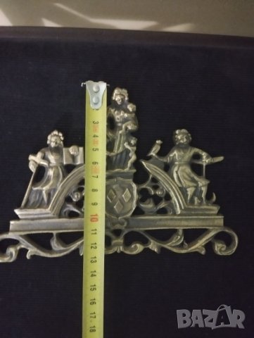 Месингова апликация,надстройка на часовник, снимка 3 - Други ценни предмети - 41890709