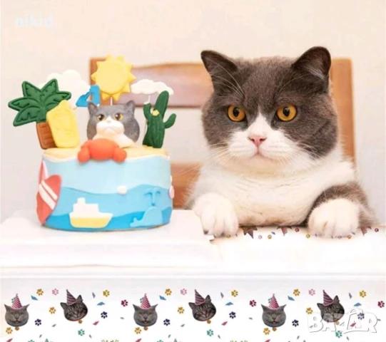Коте котки котета найлонова покривка за парти рожден ден, снимка 4 - Покривки за маси - 51381121