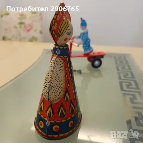 Стара механична ламаринена играчка с ключ работеща, снимка 13 - Колекции - 48144356