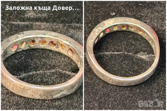 Златен пръстен с диаманти и рубини 14 k 585 gold diamonds rubies, снимка 9 - Пръстени - 55781537
