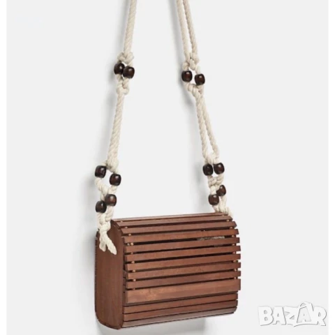Дървена лятна чанта Zara. 