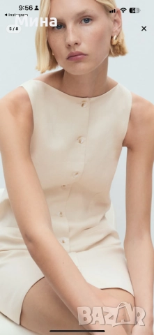 Ленена рокля Mango, снимка 5 - Рокли - 51630616